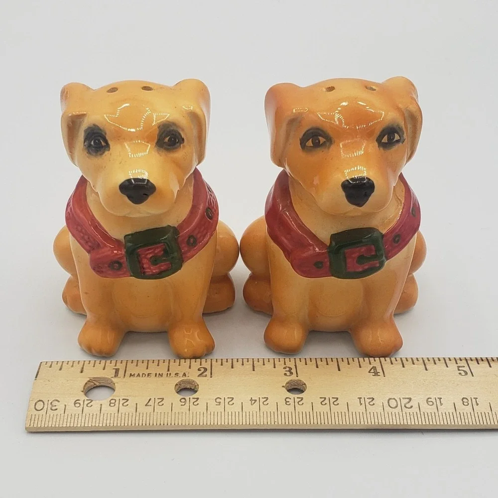 Holiday Time Golden‎ Lab Dog Salt And Pepper Shaker Set 3.5 Inches